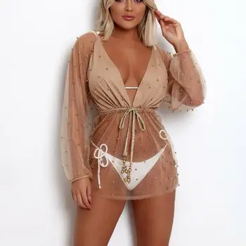 

New Sexy Women Lace Crochet Bikini Cover up Beach Dress Elegant Bathing Suit tunic kaftan Fashion Swimsuit beachwear