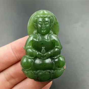

100% natural stone hand-carved guanyin sweater necklace pendant jewelry gift free delivery
