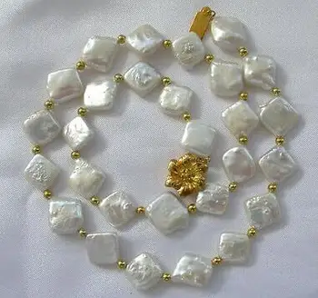 

popular big 13mm baroque white freshwater cultured pearl necklace 18"