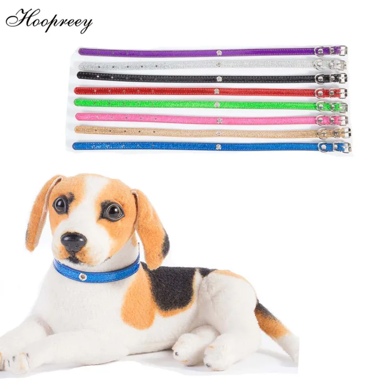 

1.0cm PU Leather Dog Collar Hangable Lettering Identity Card Puppy Dog Kittens Necklace Solid Bright Powder Pet Supplies 10E