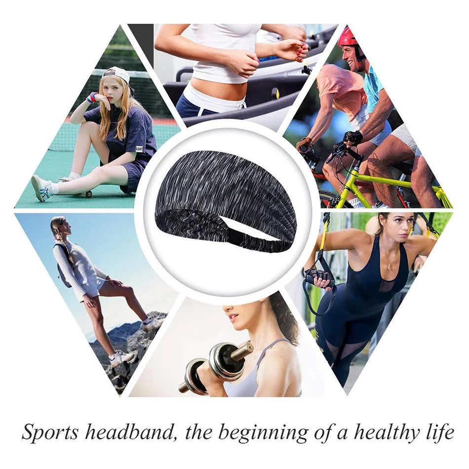 Эластичный Напульсник, Спортивная головная повязка для женщин и мужчин, дышащая абсорбирующая повязка для волос для баскетбола, фитнеса, йоги, волейбола, велоспорта