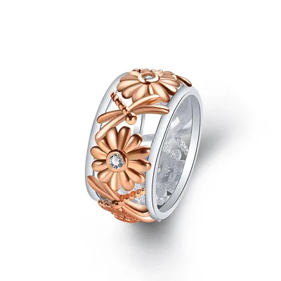 Rose Golden Christmashot Ring For Women Copper Hollowed Sunflower Chrysanthemum Wide Band Womens Finger Rings Casual huismerk kopen in de aanbieding Rose Golden Christmashot Ring For Women Copper Hollowed Sunflower Chrysanthemum Wide Band Womens Finger Rings Casual huismerk kopen in de aanbieding