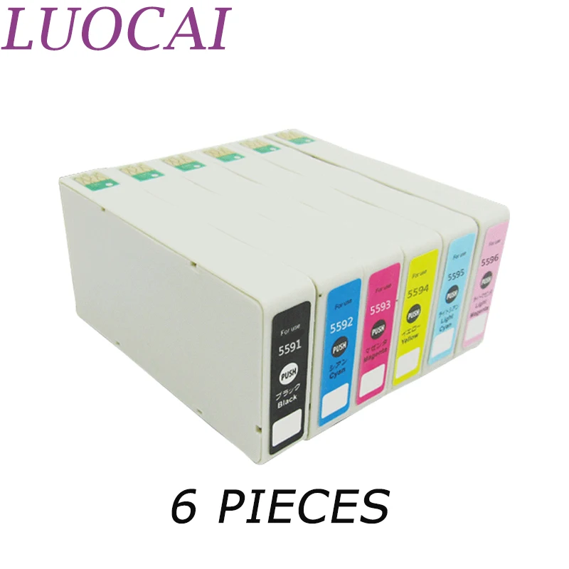 

6 Pieces t5591 LuoCai Ink Cartridges Compatible For Epson T5591 T5592 T5593 T5594 T5595 T5596 Stylus Photo RX700 Printers