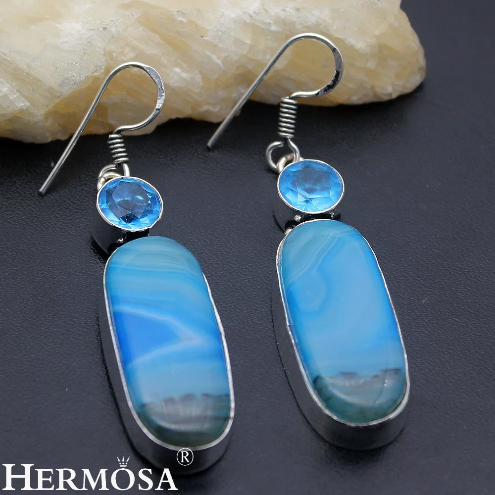 

Hermosa Jewelry Fashion Earrings 925 Sterling Silver Dangle Women Earrings HM651