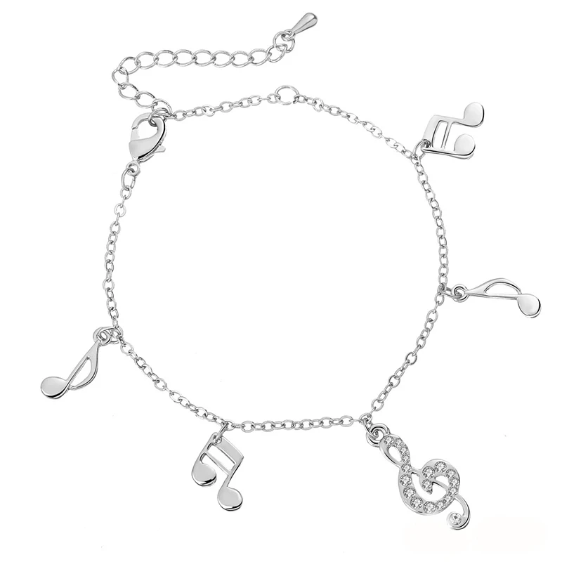 2018 New Cute Animal Owl Charms Anklets Women Beads Cz Zircon Music 2018 New Cute Animal Owl Charms Anklets Women Beads Cz Zircon Music Note Ankle Bracelet Silver Color Female Beach Foot Jewelry In From