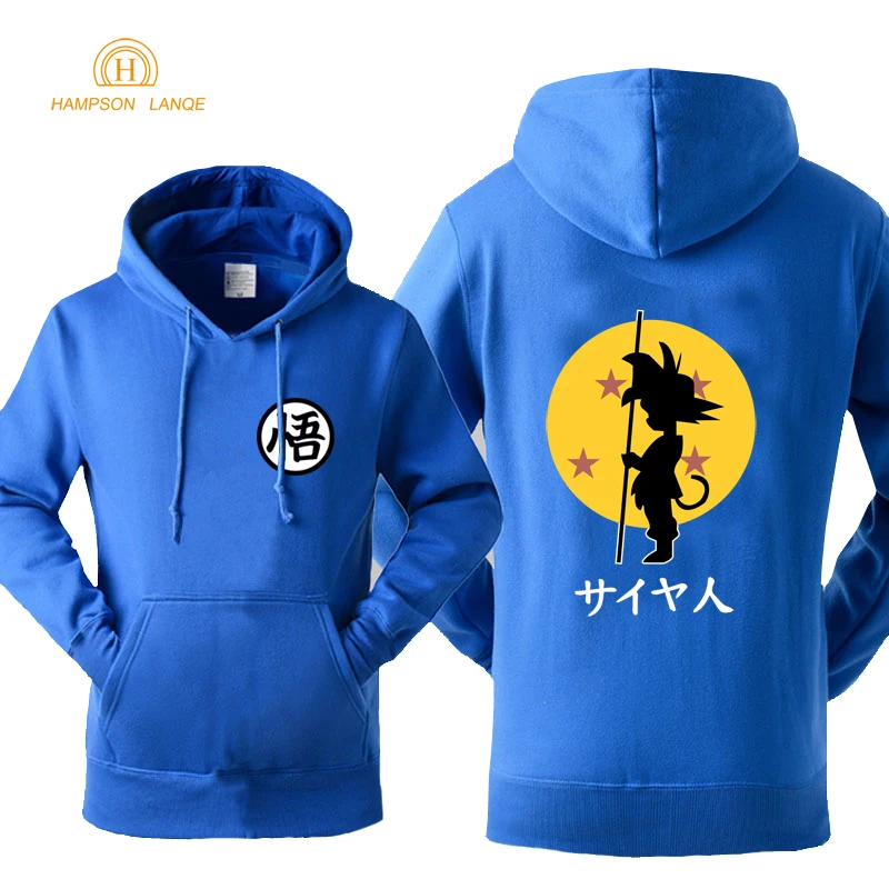 Dragon Ball Аниме модный принт весна осень флисовые толстовки для мужчин Толстовка Z Tops брендовый спортивный костюм Мужская спортивная одежда горячая распродажа - Цвет: Blue