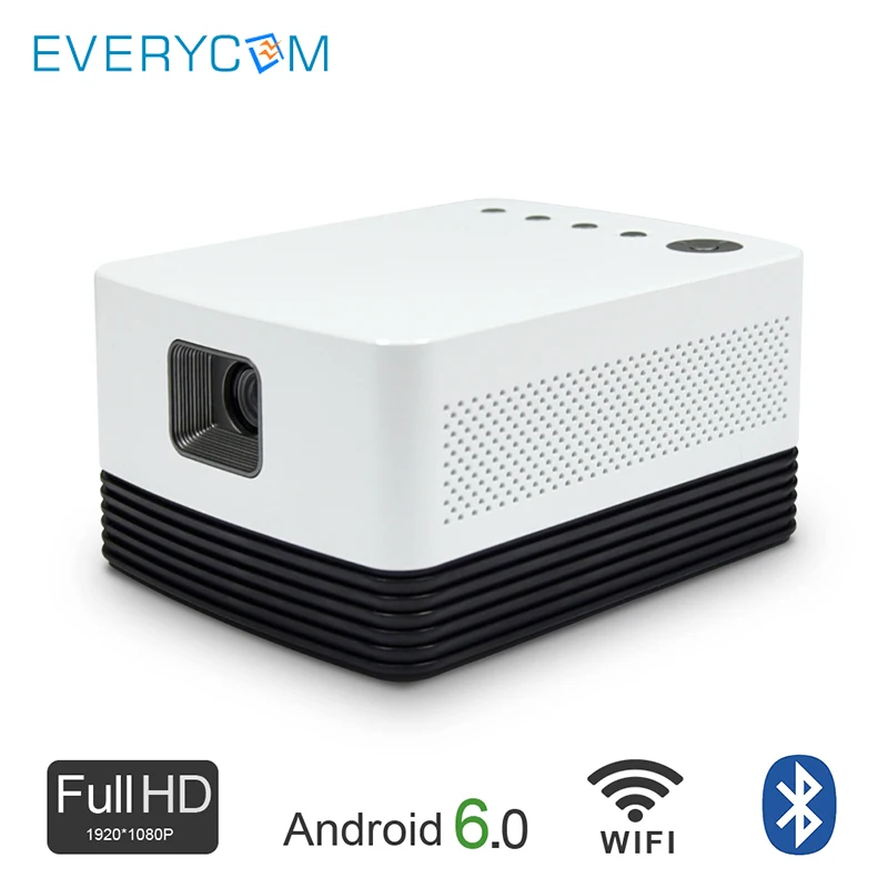 Everycom J20 DLP LED Projector Android 6.0 Support 4K 1080P Video Decode WIFI Bluetooth Home Theater Proyector