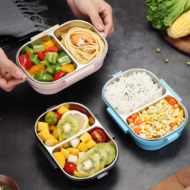 Sealed Leakproof Portable Lunch Box For Kids School 304 Stainless Steel Food Storage Container Japanese Bento Box Compartments