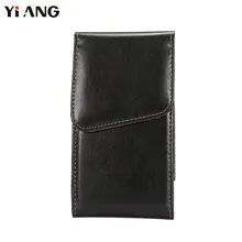 YIANG универсальная мужская модная сумка на пояс из искусственной кожи высокого качества, сумка на пояс для мобильного телефона, Сумка с зажимом для ремня, черный чехол на 360 градусов