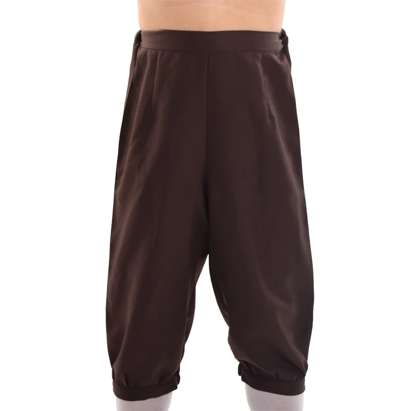

Men Medieval Trousers Black Vintage Victorian Pirate Short Breeches Pants