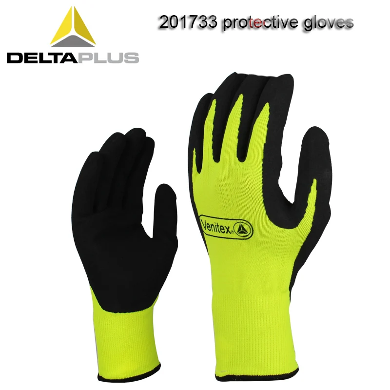 DELTAPLUS 201733 protective gloves emulsion Foaming coating Labor insurance gloves Tear resistance Wear resistant safety gloves