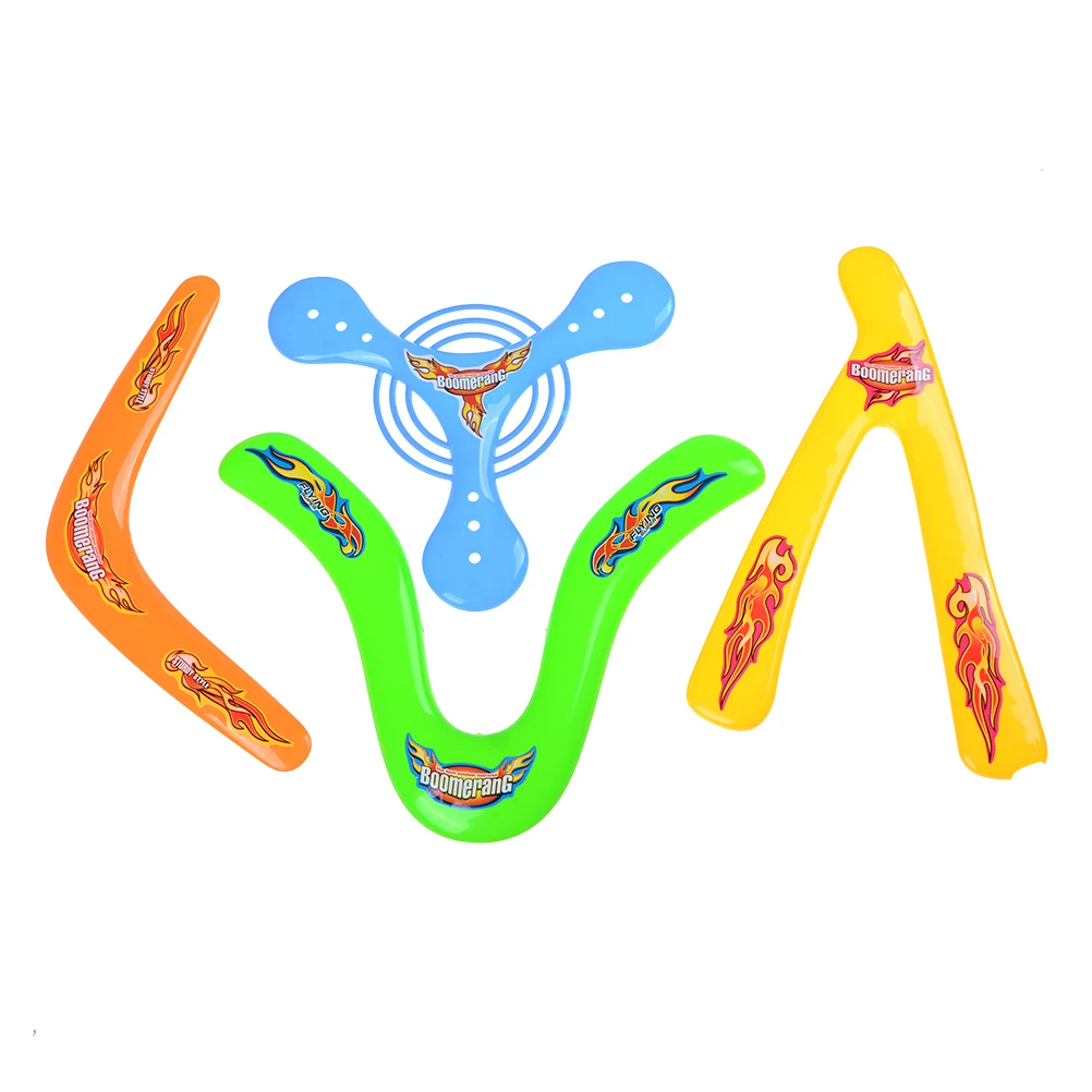 

Kids 4 Shapes Boomerang Lightweight Returning Throwback Toy Colorful Sporting Throwback Plastic Flying Toy