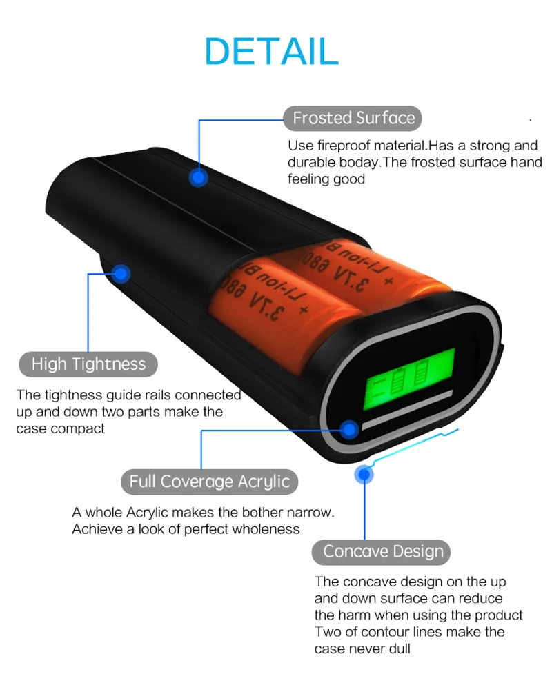AMEEC TOMO D2 New Style 26650 Liion Li ion Battery Charger For Phone 26650 Baterry 2 Slots 5V Type C Micro USB Charger With Circuit (8)