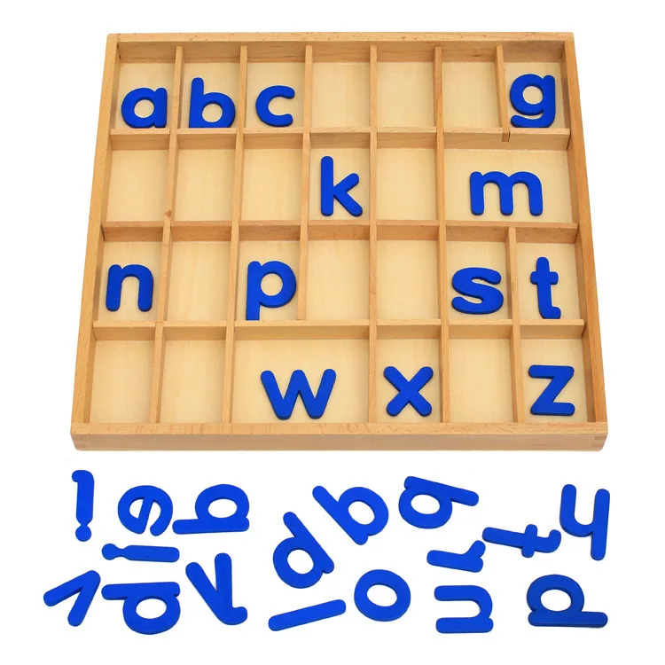 

Montessori Wooden Movable Alphabet with Box for Kids Table Toys Gift