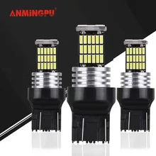 ANMINGPU 2х сигнальная лампа T20 Светодиодная лампа W21/5 Вт 7443 Led 7440 W21W WY21W стоп-сигнал заднего хода стояночные огни Поворотная сигнальная лампа для автомобиля белая