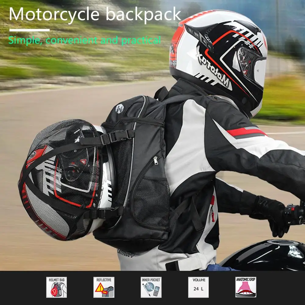 

Waterproof Motorcycle Helmet Backpack Riding Bag Multifunction High Capacity Cycling Locomotive Backpacks Helmet Net Pocket Bag