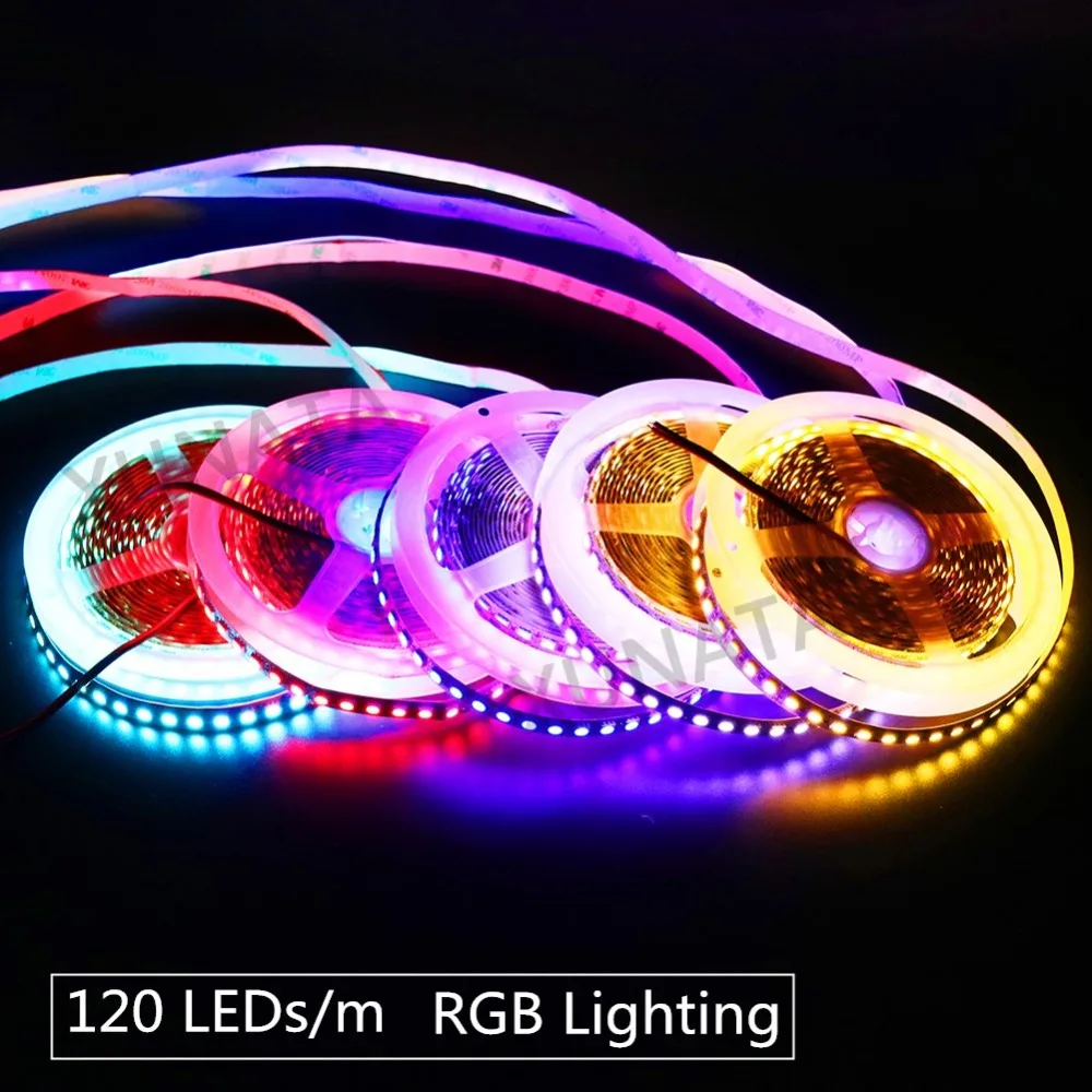 5050 RGB Светодиодные ленты 12V 24V 120 светодиодный s/m Белый/теплый белый/RGB гибкий светодиодный светильник полосы Кухня рождественские украшения для дома 60 светодиодный s/m 5 м/лот