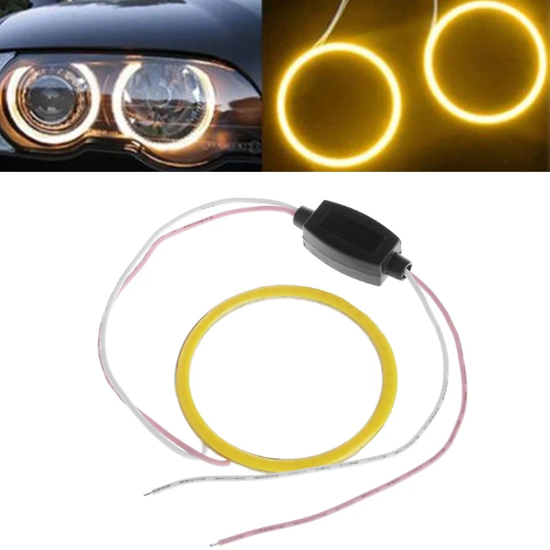 

Drop Ship 1pc 60mm Yellow COB LED Car Angel Eye Halo Ring Bulbs Decoration Light Ring