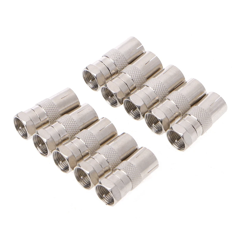 

10 Pcs F Male Plug To PAL Female Jack RF Coaxial Adapter F-type Connector TV Dls HOmeful