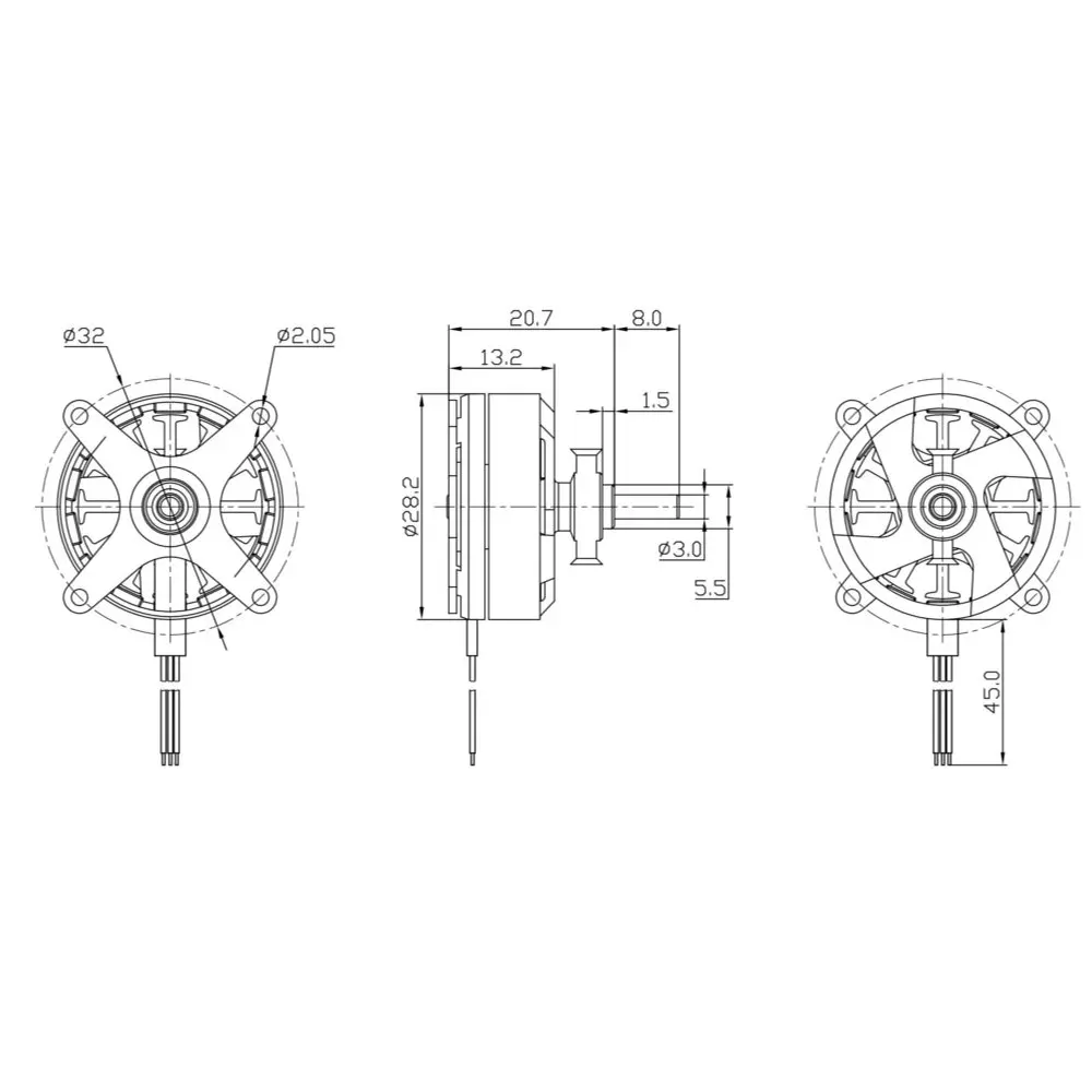 Racerstar BR2304 1850KV 2-3 S бесщеточный двигатель дистанционного управления части самолета для модель самолёта на радиоуправлении