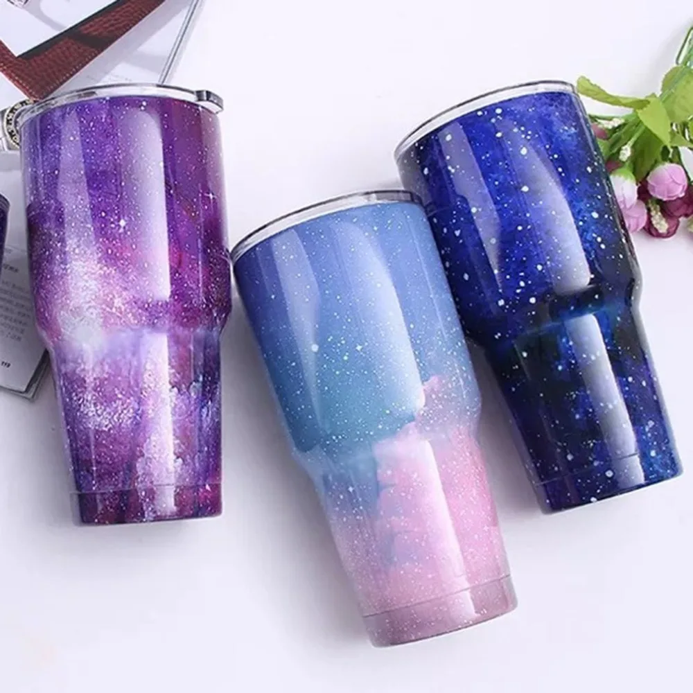 30oz Starry Sky Stainless Steel Vacuum Insulated Flask Sport Water Coffee Tea Mug Thermoses Bottles Gifts Home Office Drinkware