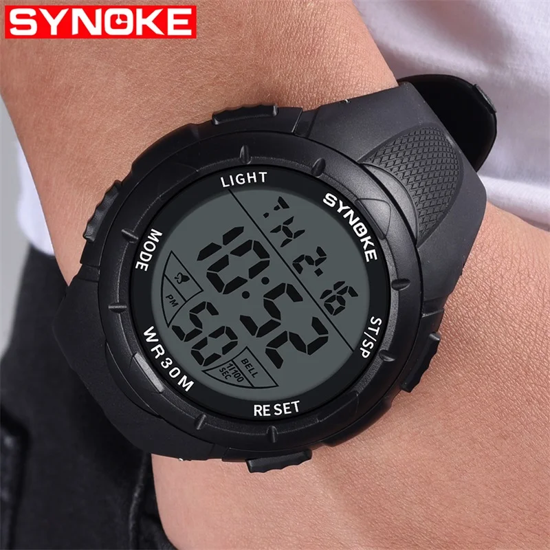 SYNOKE мужские часы лучший бренд класса люкс наручные часы Военные Спортивные часы G фитнес-шок Водонепроницаемый светодиодный цифровой для мужских часов