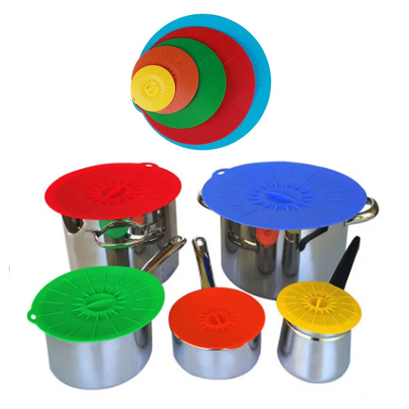 

5pcs Silicone Cover Microwave Bowl Cover Reusable Food Wraps Cooking Pot Pan Lid Covers Storage Suction Lid for Fresh Keeping