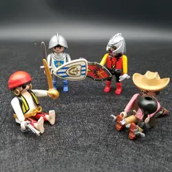 Фигурки Playmobil пиратский воин рыцарь ковбой аксессуар фигурку кирпичи игрушки подарки для Детские 1 шт X021