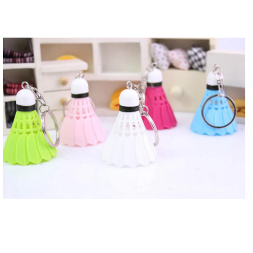 

1 pcs High quality Mini badminton shuttlecock key chain/keychain/ keyring PVC/ Souvenir Mix color