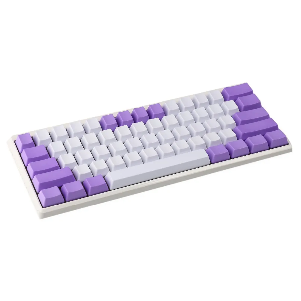 

YMDK White Purple Mixed 108 87 61 ANSI Keyset OEM Profile Thick PBT KeycapSet For MX Switches Mechanical Gaming Keyboard