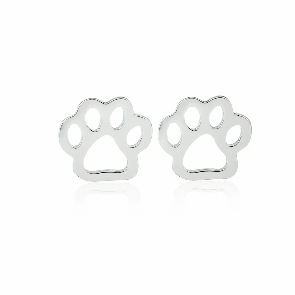 Tiny dog paw stud earrings for women Puppy cute  children earrings bijoux femme Post Dog Jewelry Accessories