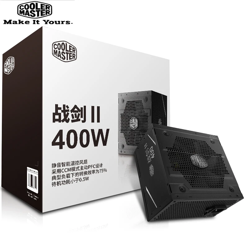 برودة ماستر PC PSU وحدة إمداد الطاقة للكمبيوتر تصنيف 400 W 400 واط 12 سنتيمتر مروحة 12 V ATX PC إمدادات الطاقة PFC actice ل عبة مكتب