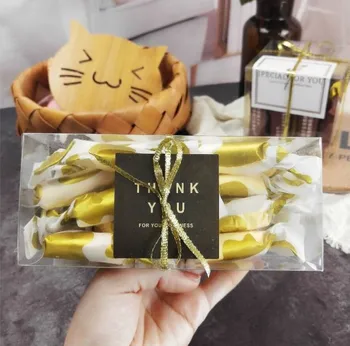 

2018 New 100pcs Transparent box nougats snowflake cookies crisp green bean cake packing box gift box