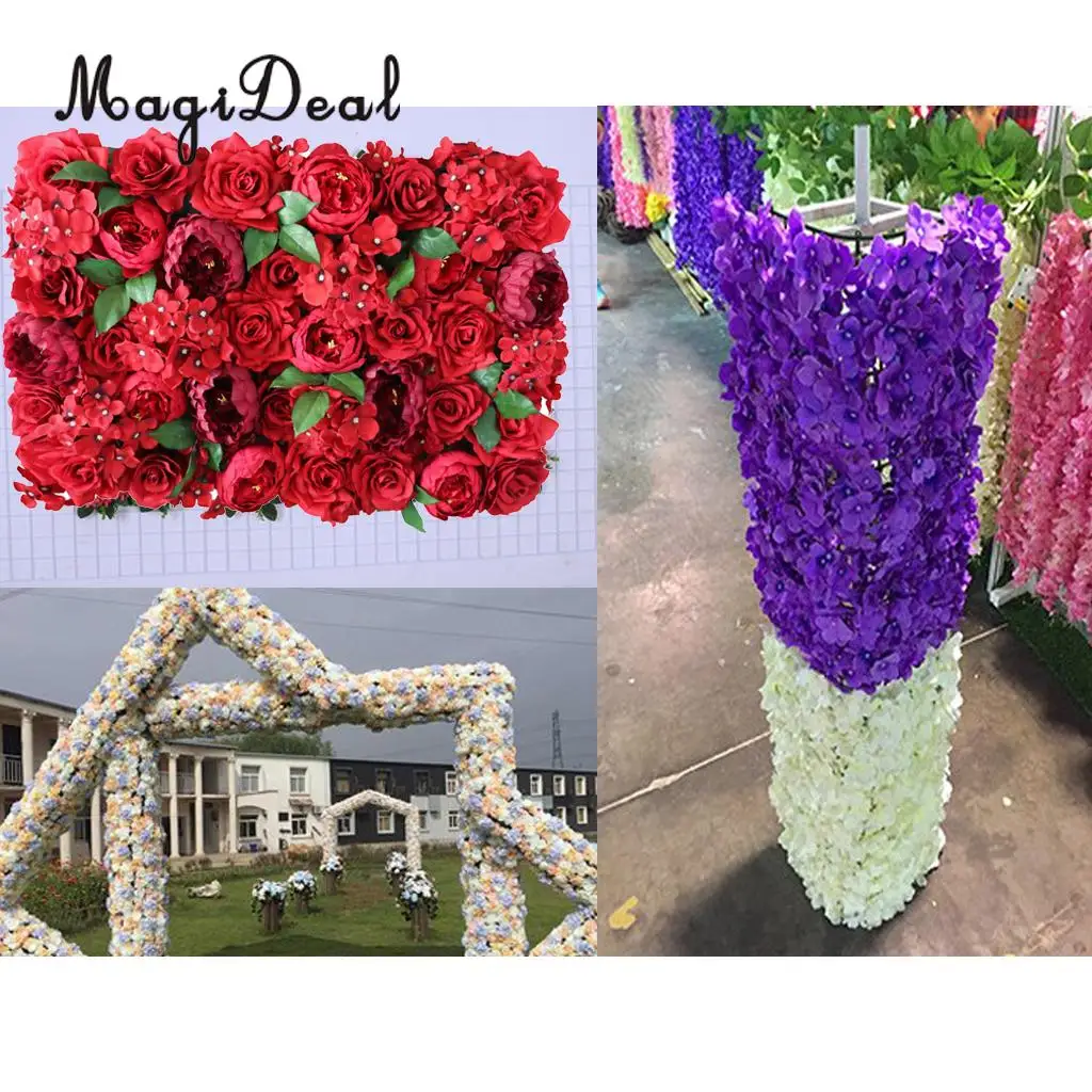 Artificial Rose Flower Wall Panels Wedding Anniversary Venue Flower Arrangement DIY Art Decor Photo Backdrops