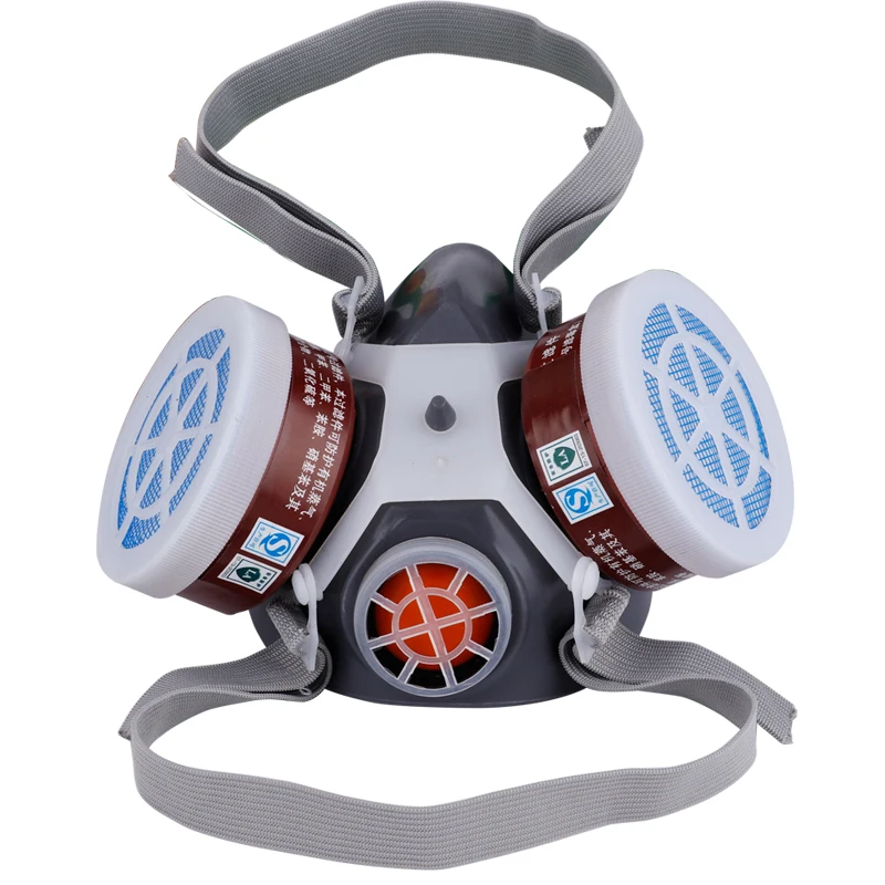 

Safety Respiratory Gas Mask Half Face Dual Protection Filter Chemical Anti-Dust Work Polishing Dustproof Respirator