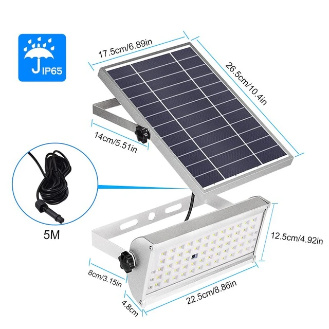 Spot Solaire Exterieur, Sans fil Éergie solaire étanche IP65 Lampes de  sécurité, Lumière Solaire de Jardin