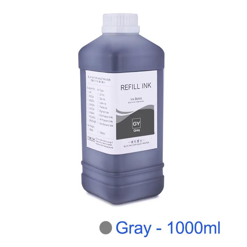 1 PCS - Grey 1000 мл/бутылка пигментные чернила для hp Designjet 500 800 4000 5000 5500 T770 T790 T1100 T1300 Z2100 T2300 Z3100 Z5200 Z6100 принтер - Цвет: 1 PCS - Grey