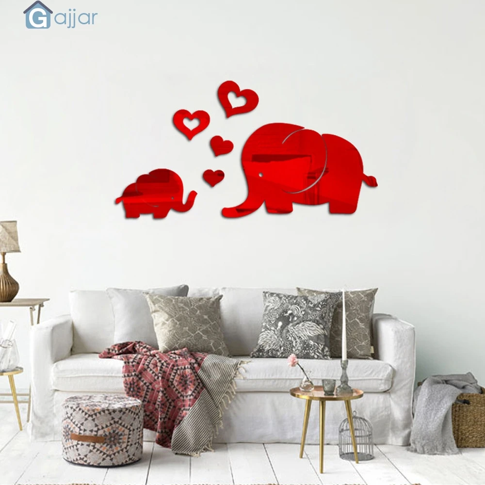 

2019 New Hot Elephant Wall Decor Mirror Sticker DIY Decal Removable Art Baby Kids Room Mural Dropshiping 19APR19