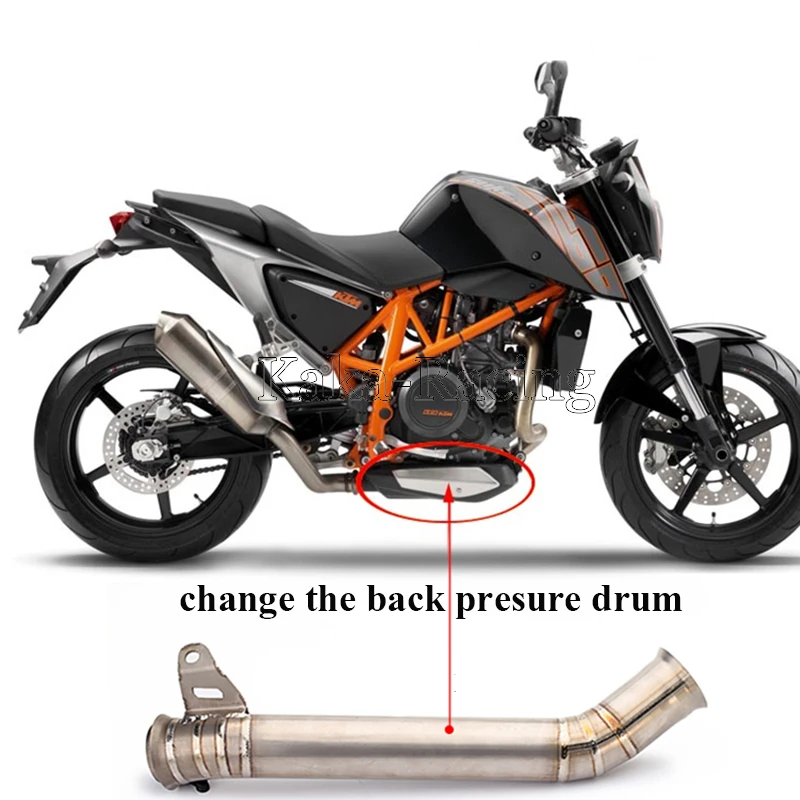 

DUKE690 Motorcycle Exhaust Titanium Alloy Pipe Mid link Pipe Middle Tube Slip-On back Pressure System For KTM Duke 690 2012-2017