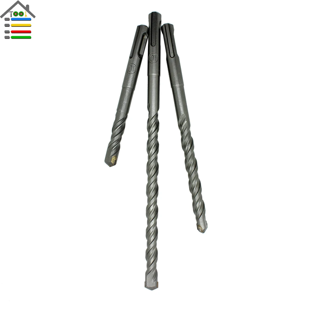 

3pc Hole Saw Electric Hammer SDS Plus Drill Bits Set Dia 10mm Length 110 160 210mm Concrete Wall Brick Block Masonry Drilling
