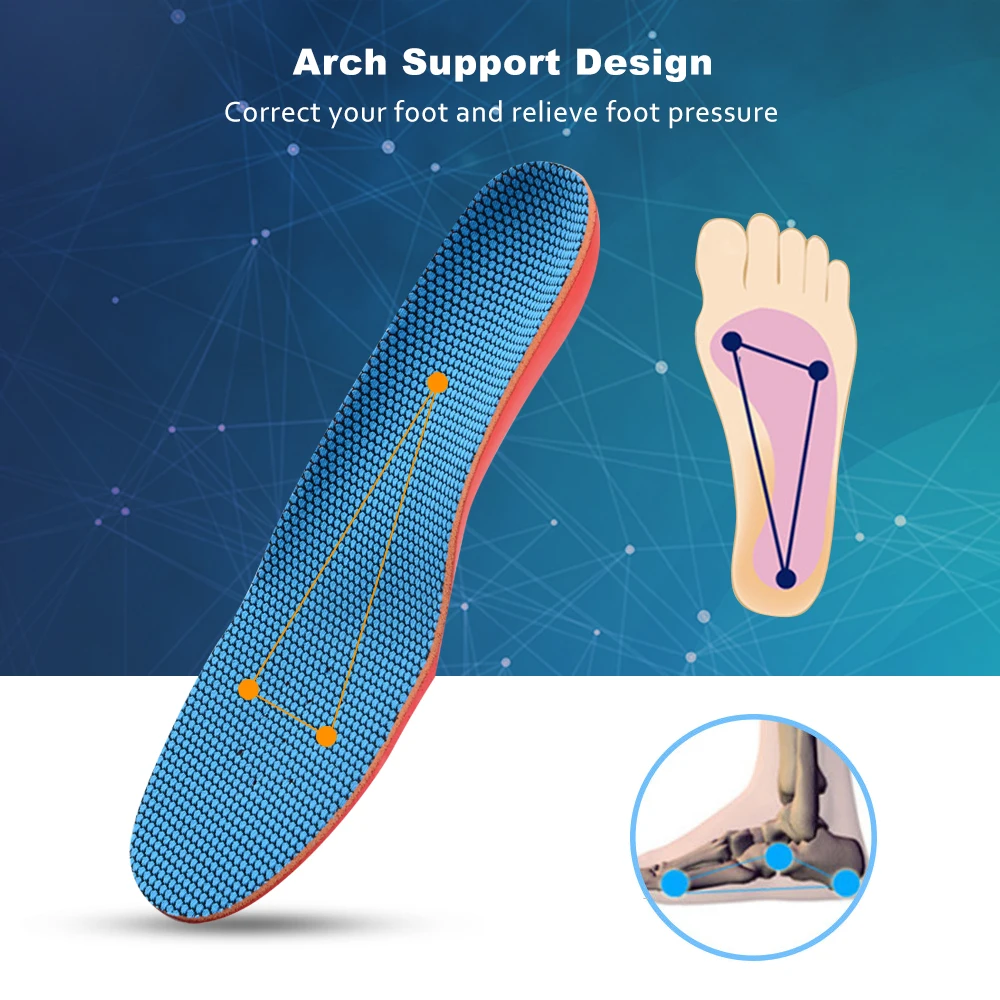 Elino Children 3D Orthotic Insoles EVA Arch Support Flat Foot X-legs O-legs Correct Shoe Soles Kids Health Foot Care Inner Pads