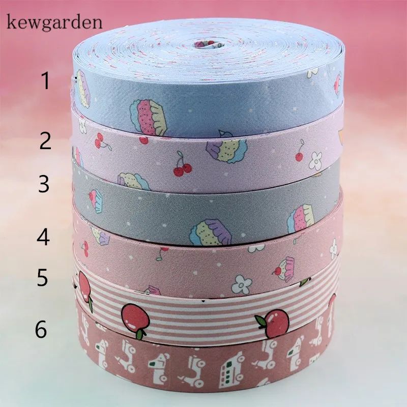 

Kewgarden Lovely Dessert Fabric Layering Cloth Ribbons 40 25 10mm DIY Brooch Bowtie Hairband Satin Ribbon Handmade Tape 10Meter