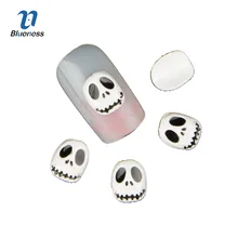 Синева 10 шт. Белый Черный череп 3D Дизайн ногтей Аксессуары, сплав Хэллоуин ногтей Талисманы украшения для Лак для ногтей Инструменты TN128 TN129