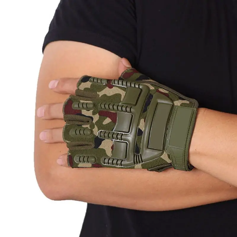 

1 pair Men Biking Combat Half Finger Anti-slip Outdoor Moto Sport Gloves Military Tactical Gloves