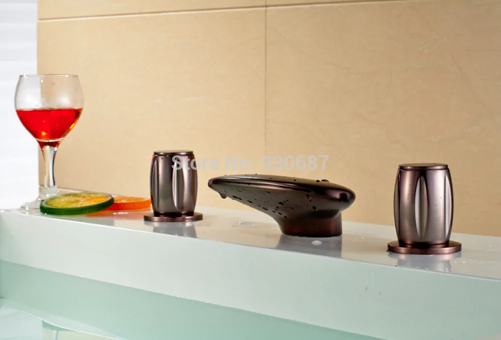 

High quality Oil Rubbed Bronze Bath Tub Vessel Sink Faucet Dual Handle Mixer Tap