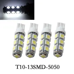 1 шт. T10 13 SMD 5050 автомобиля боковой лампочка 194 168 192 W5W светодио дный Клин лампы White Авто 12 В сигнал поворота парковочный фонарь заднего хода