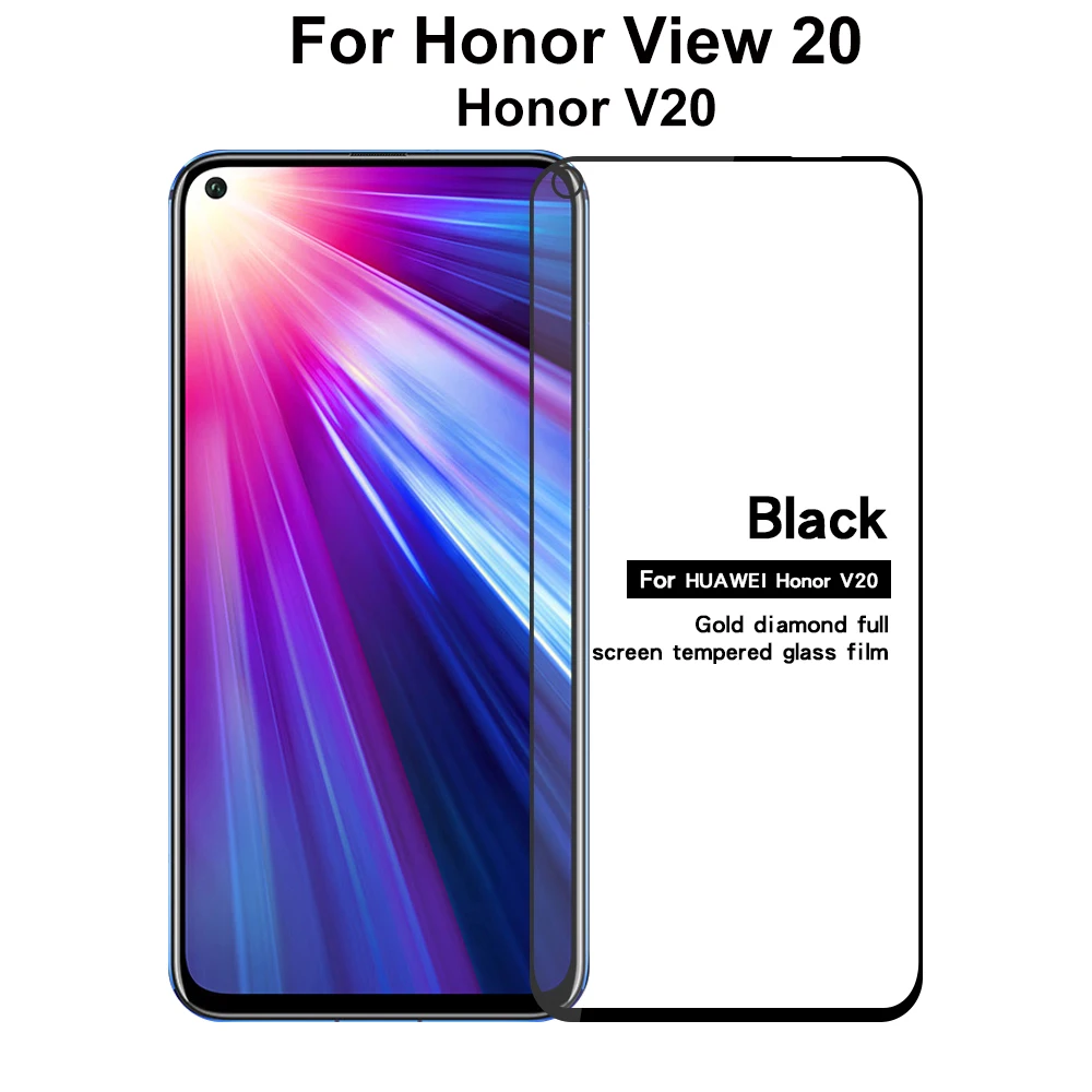 

Tempered Glass For Huawei Honor View 20 Case Full Cover Glass 9H 2.5D Screen Protector For Honor View20 V20 Protective Film Glas
