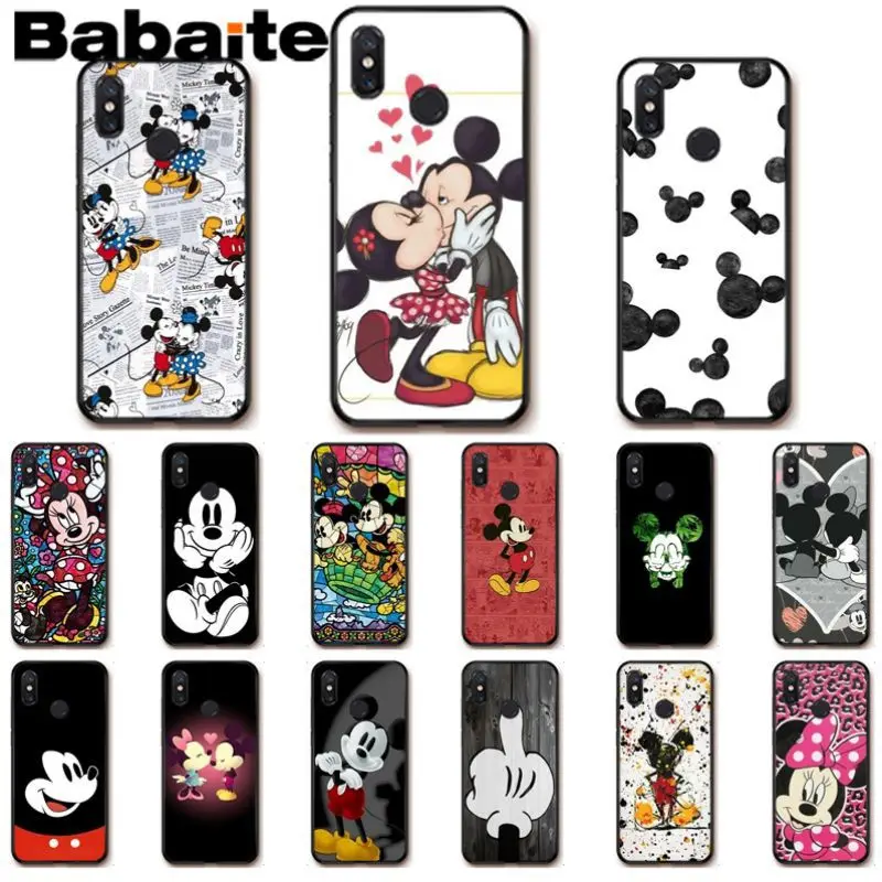 

babaite Kissing Mickey Minnie Mouse Cell Phone Case For xiaomi mi 8se 6 mi8lite note2 note3 mix2 max2 max3 mi9 Mobile Cases