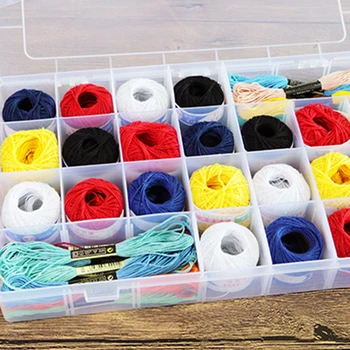 

28 Slots Fixed Transparent Plastic Finishing Storage Box Hair Tie Jewelry Case Accessories Container