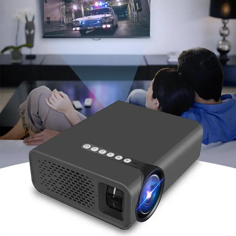 

Portable Home Projector Portable Home LED Projector 1080P USB Cinema Theater Player with remote control power adapter